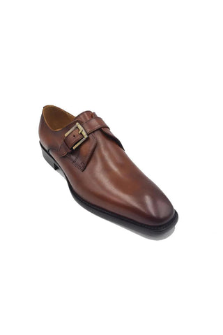 Carrucci KS509-12 Leather Single Monk-Strap-AmbrogioShoes