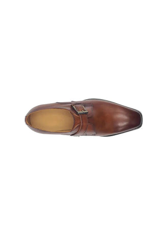 Carrucci KS509-12 Leather Single Monk-Strap-AmbrogioShoes