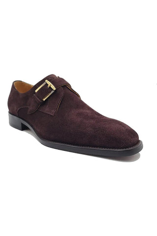 Carrucci KS509-12S Suede Single Monk-Strap-AmbrogioShoes