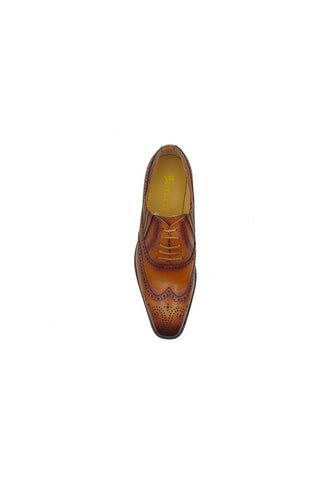 Carrucci KS509-18 Men’s Shoes Calf-Skin Leather Wing-Tip Oxford