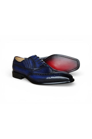 Carrucci KS509-18 Men’s Shoes Calf-Skin Leather Wing-Tip Oxford