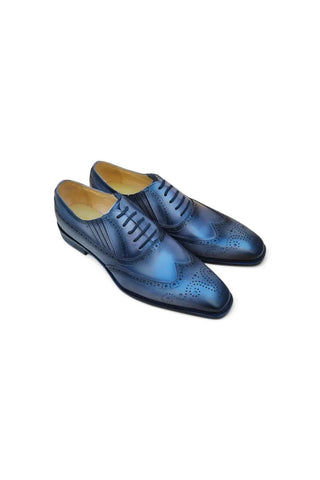 Carrucci KS509-18 Men’s Shoes Calf-Skin Leather Wing-Tip Oxford