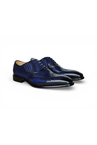 Carrucci KS509-18 Men’s Shoes Calf-Skin Leather Wing-Tip Oxford
