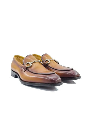 Carrucci KS509-28 Leather Horse-Bit Loafer