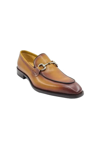 Carrucci KS509-28 Leather Horse-Bit Loafer