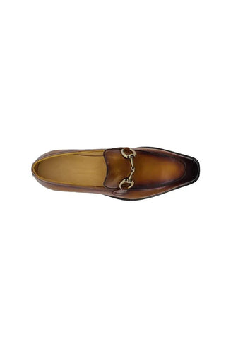 Carrucci KS509-28 Leather Horse-Bit Loafer