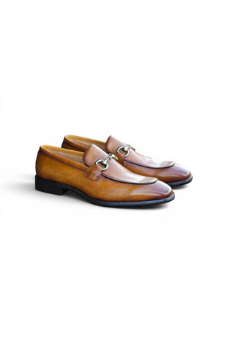 Carrucci KS509-28 Leather Horse-Bit Loafer