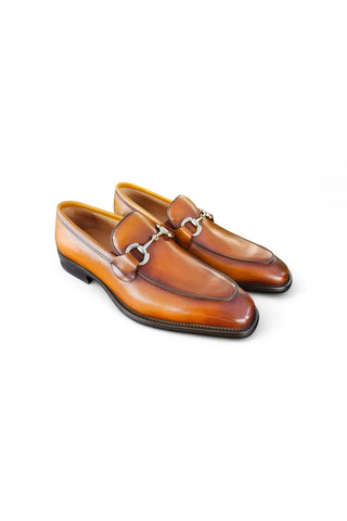 Carrucci KS509-28 Leather Horse-Bit Loafer