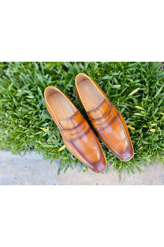 Carrucci KS518-03 Leather Penny Loafer-AmbrogioShoes
