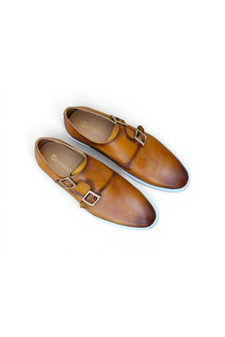 Carrucci KS529-03 Leather Double Monk-Strap