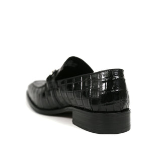 Carrucci Men's Shoes Alligator Print Calf-Skin Leather Horsebit Loafer (CAR1000)-AmbrogioShoes