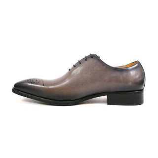 Carrucci Men's Shoes Calf-Skin Leather Burnished Whole cut Oxford (CAR1007)-AmbrogioShoes