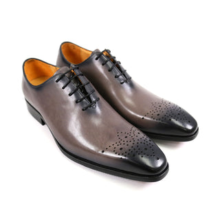 Carrucci Men's Shoes Calf-Skin Leather Burnished Whole cut Oxford (CAR1007)-AmbrogioShoes