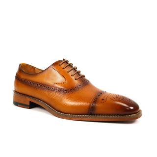 Carrucci Men's Shoes Calf-Skin Leather Classic Cap-Toe Oxford (CAR1009)-AmbrogioShoes