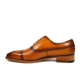 Carrucci Men's Shoes Calf-Skin Leather Classic Cap-Toe Oxford (CAR1009)-AmbrogioShoes