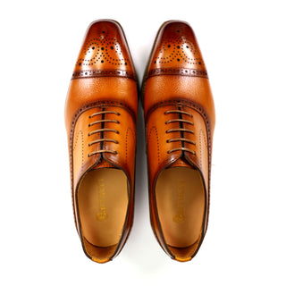 Carrucci Men's Shoes Calf-Skin Leather Classic Cap-Toe Oxford (CAR1009)-AmbrogioShoes