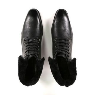 Carrucci Men's Shoes Full Grain Leather / Leather Faux Shearling Rugged Boot (CAR1022)-AmbrogioShoes