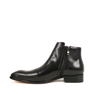 Carrucci Men's Shoes Python Print Buckle Boot(CAR1025)-AmbrogioShoes