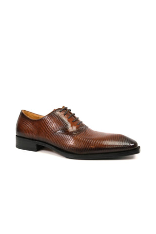 Carrucci Milano Lizard Embossed Leather Oxford (CAR1013)-AmbrogioShoes