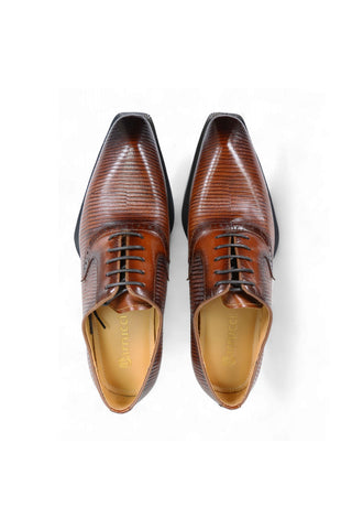 Carrucci Milano Lizard Embossed Leather Oxford (CAR1013)-AmbrogioShoes