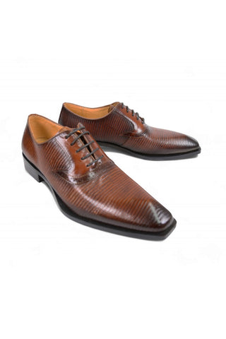 Carrucci Milano Lizard Embossed Leather Oxford (CAR1013)-AmbrogioShoes