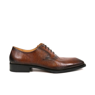 Carrucci Milano Men's Shoes Lizard Print Leather Oxford (CAR1013)-AmbrogioShoes