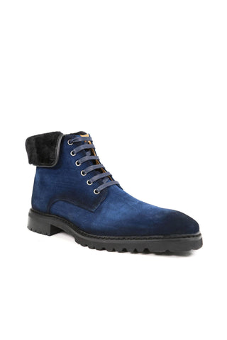 Carrucci Suede / Faux Shearling Rugged Combat Boot-AmbrogioShoes