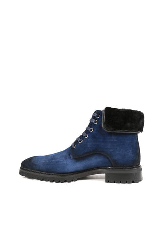 Carrucci Suede / Faux Shearling Rugged Combat Boot-AmbrogioShoes