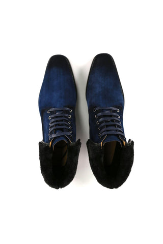 Carrucci Suede / Faux Shearling Rugged Combat Boot-AmbrogioShoes