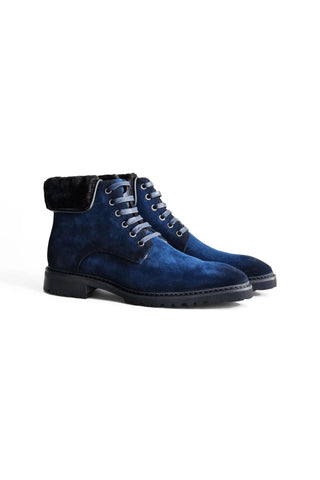 Carrucci Suede / Faux Shearling Rugged Combat Boot-AmbrogioShoes