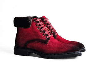 Carrucci Suede / Faux Shearling Rugged Combat Boot-AmbrogioShoes
