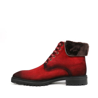 Carrucci Suede / Faux Shearling Rugged Combat Boot-AmbrogioShoes