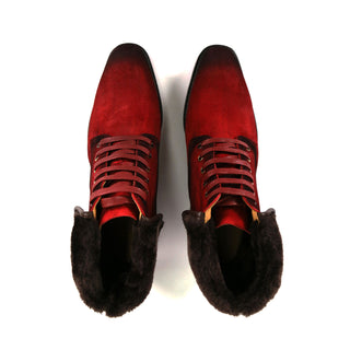 Carrucci Suede / Faux Shearling Rugged Combat Boot-AmbrogioShoes