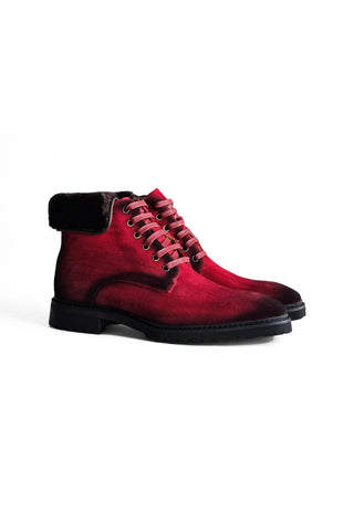 Carrucci Suede / Faux Shearling Rugged Combat Boot-AmbrogioShoes