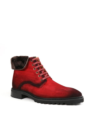 Carrucci Suede / Faux Shearling Rugged Combat Boot-AmbrogioShoes