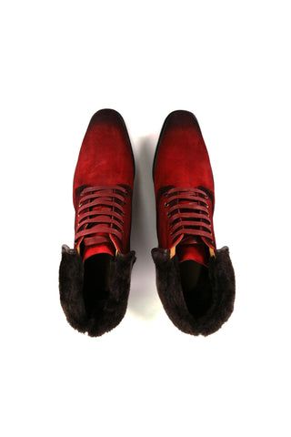 Carrucci Suede / Faux Shearling Rugged Combat Boot-AmbrogioShoes