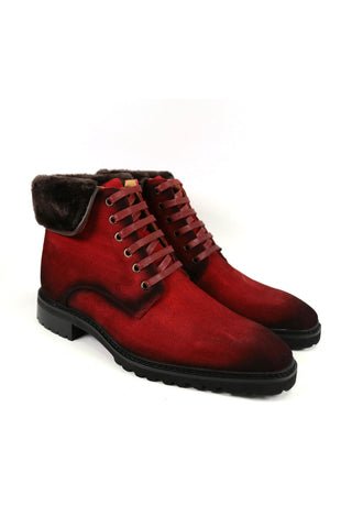 Carrucci Suede / Faux Shearling Rugged Combat Boot-AmbrogioShoes