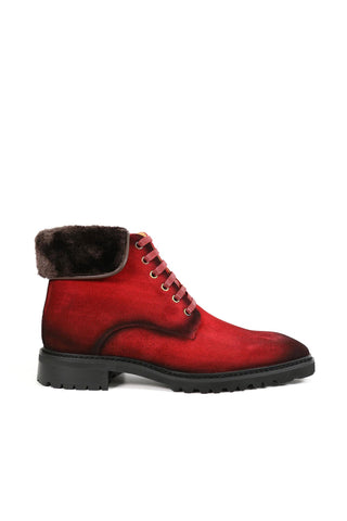 Carrucci Suede / Faux Shearling Rugged Combat Boot-AmbrogioShoes