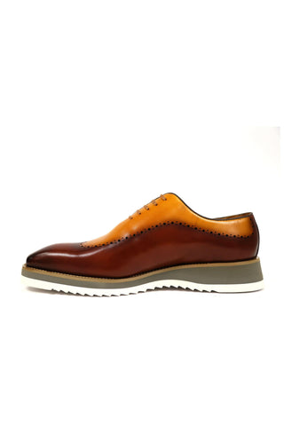 Carrucci Two-Tone Calf-Skin Leather Lightweight Whole cut Oxford (CAR1008)-AmbrogioShoes