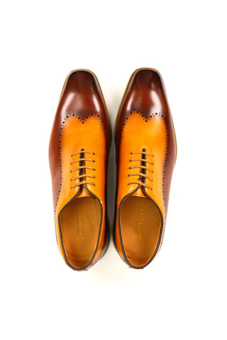 Carrucci Two-Tone Calf-Skin Leather Lightweight Whole cut Oxford (CAR1008)-AmbrogioShoes