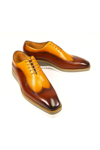 Carrucci Two-Tone Calf-Skin Leather Lightweight Whole cut Oxford (CAR1008)-AmbrogioShoes