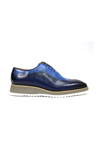 Carrucci Two-Tone Calf-Skin Leather Lightweight Whole cut Oxford (CAR1008)-AmbrogioShoes