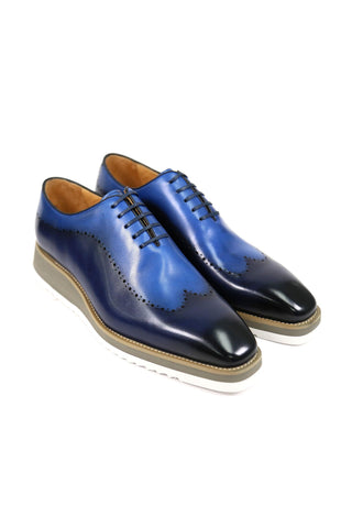 Carrucci Two-Tone Calf-Skin Leather Lightweight Whole cut Oxford (CAR1008)-AmbrogioShoes