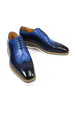 Carrucci Two-Tone Calf-Skin Leather Lightweight Whole cut Oxford (CAR1008)-AmbrogioShoes