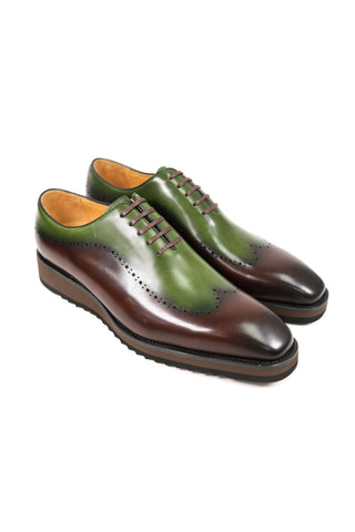 Carrucci Two-Tone Calf-Skin Leather Lightweight Whole cut Oxford (CAR1008)-AmbrogioShoes