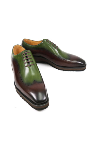 Carrucci Two-Tone Calf-Skin Leather Lightweight Whole cut Oxford (CAR1008)-AmbrogioShoes