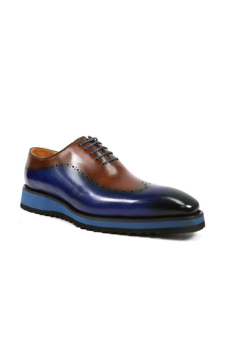 Carrucci Two-Tone Calf-Skin Leather Lightweight Whole cut Oxford (CAR1008)-AmbrogioShoes