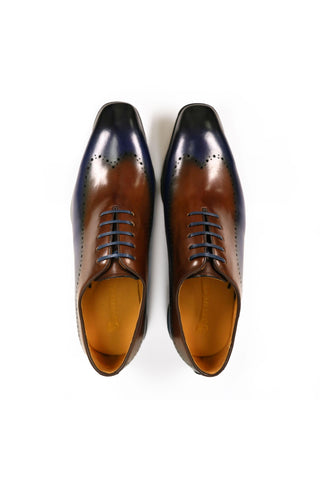 Carrucci Two-Tone Calf-Skin Leather Lightweight Whole cut Oxford (CAR1008)-AmbrogioShoes