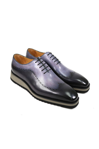 Carrucci Two-Tone Calf-Skin Leather Lightweight Whole cut Oxford (CAR1008)-AmbrogioShoes