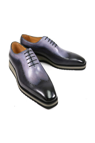 Carrucci Two-Tone Calf-Skin Leather Lightweight Whole cut Oxford (CAR1008)-AmbrogioShoes